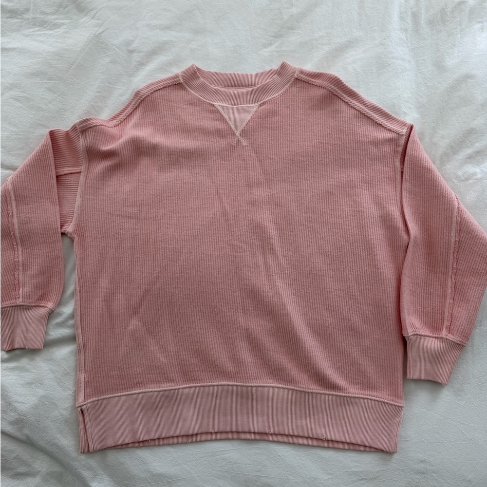 Aerie Light Pink Ribbed Knit Top